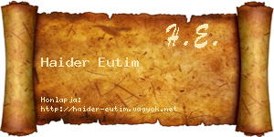 Haider Eutim névjegykártya